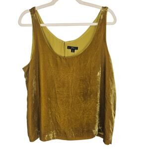 J Crew Tank Top Velvet Tank Top Scoop Neck Tank Top 12 Green Sleeveless Tank NEW
